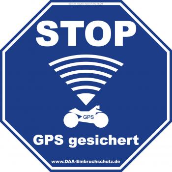 Aufkleber Motorrad - Stop GPS gesichert
